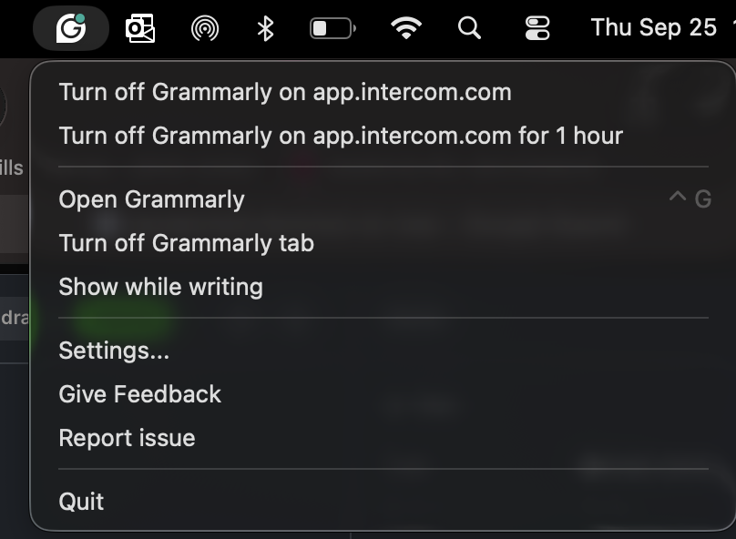 Grammarly を終了